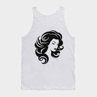 woman hair salon logo design t-shirt Tank Top